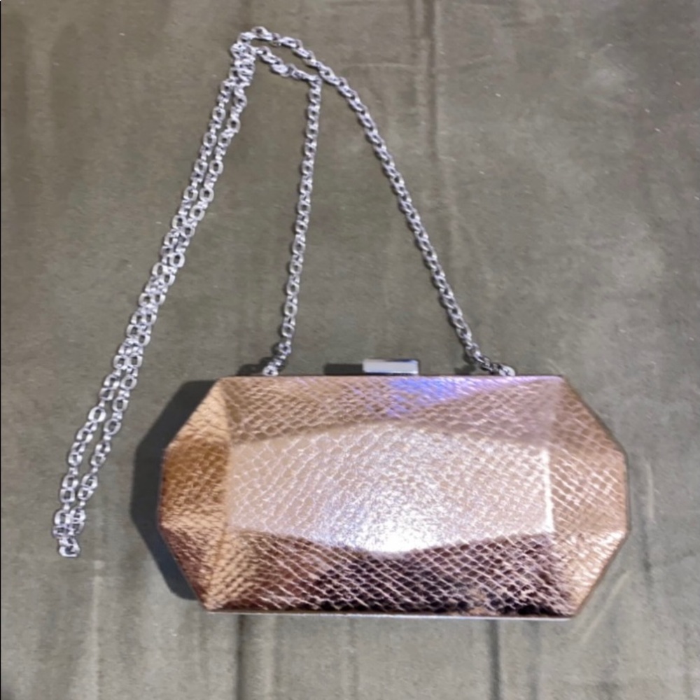 SOEERY THIS IS THE LOWEST I CAN GO NWOT I N C ROSE GOLD CLUTCH/SHOULDER BAG.